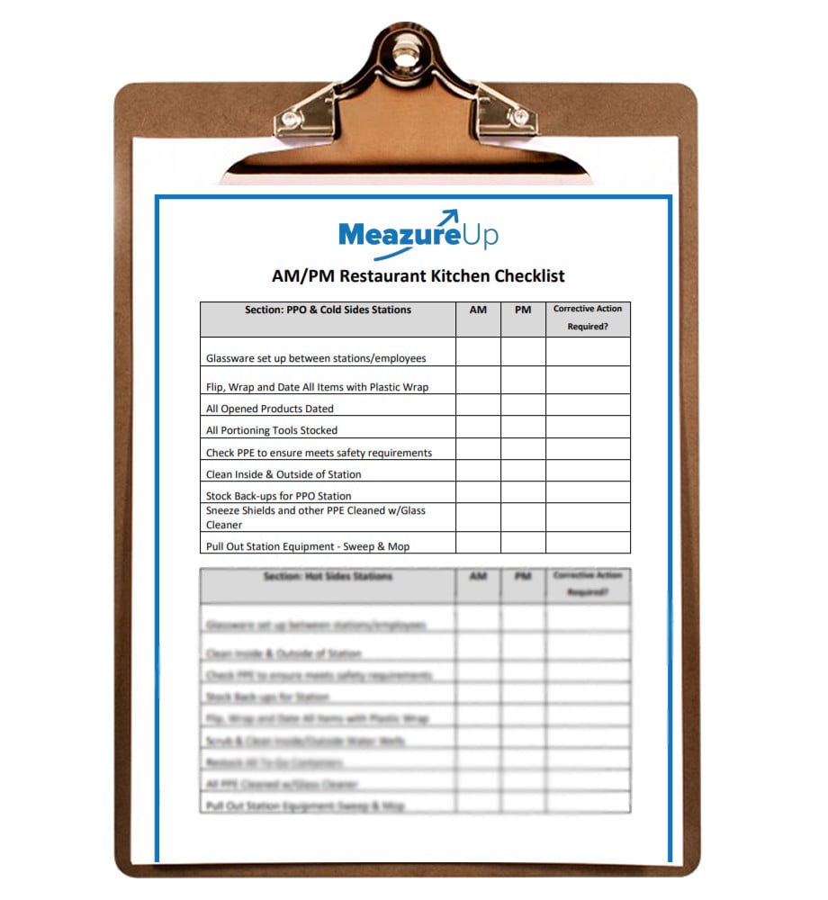 AM PM Restaurant Kitchen Checklist   MUP Kitchen Checklist Clipboard 1 