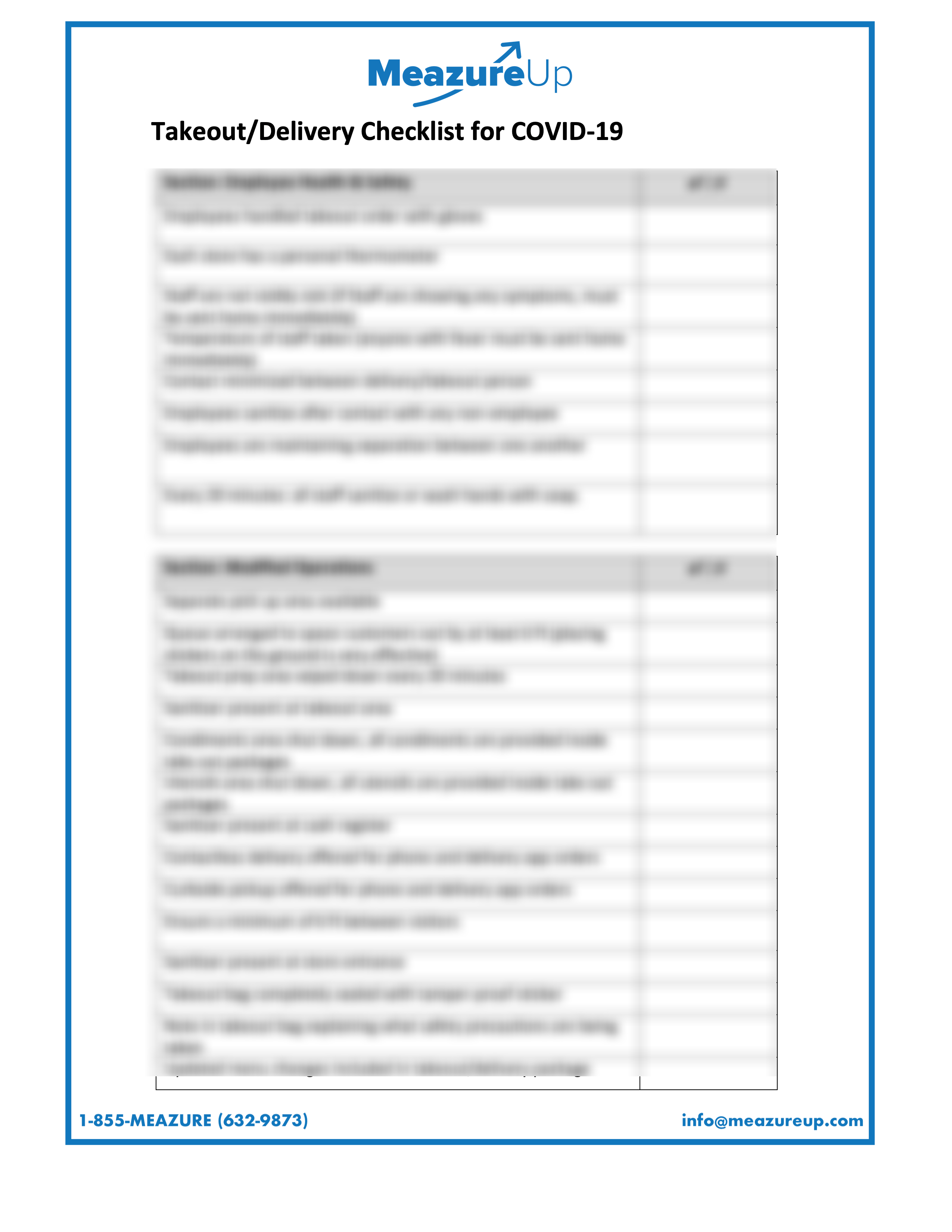 blurred covid checklist